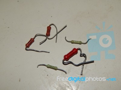 Electrical And Electronic Parts And The Components Stock Photo