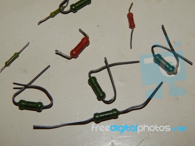 Electrical And Electronic Parts And The Components Stock Photo