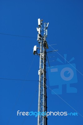 Electrical And Energy Receiver Tower Stock Photo