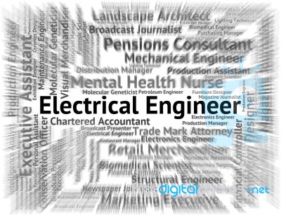 Electrical Engineer Shows Electricity Hiring And Mechanics Stock Image