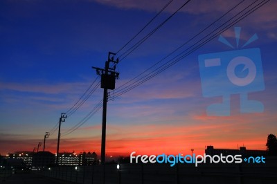 Electrical Power Lines Stock Photo