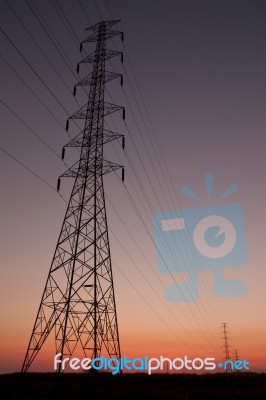 Electricity Pylons Stock Photo