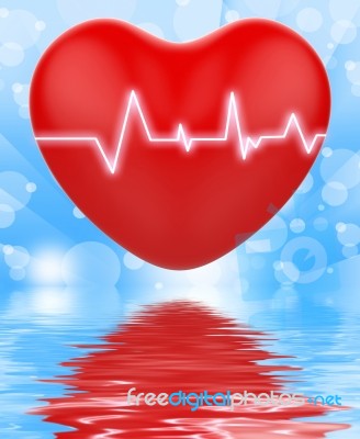 Electro On Heart Displays Passionate Relationship Or Heartbeats Stock Image