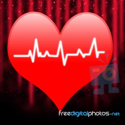 Electro On Heart Means Extreme Passion And Romance Stock Image