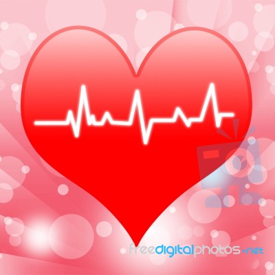 Electro On Heart Shows Beating Heart Or Heartbeat Stock Image