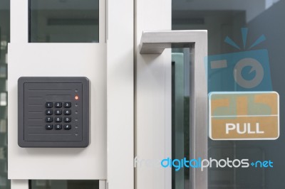 Electronic Access Control Door Box With Numeric Keypad Stock Photo