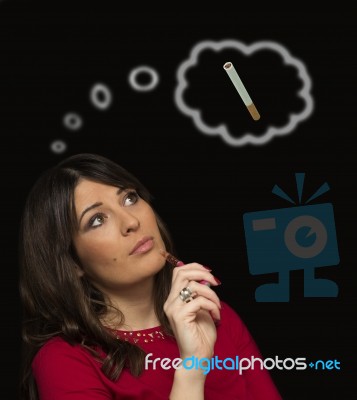 Electronic Cigarette, Motivation, Desire & Character Stock Photo