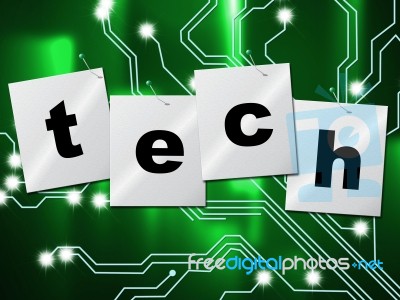 Electronic Circuit Means High Tech And Digital Stock Image