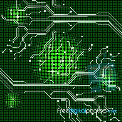 Electronic Circuit Represents Hi Tech And Backgrounds Stock Image