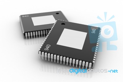 Electronic Integrated Circuit Chip Stock Image