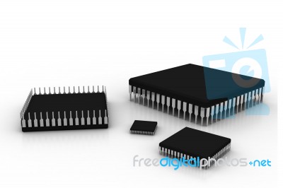 Electronic Integrated Circuit Chip Stock Image