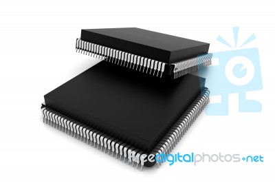 Electronic Integrated Circuit Chip Stock Image