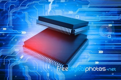 Electronic Integrated Circuit Chip Stock Image