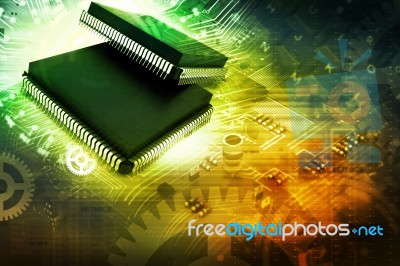 Electronic Integrated Circuit Chip Stock Image