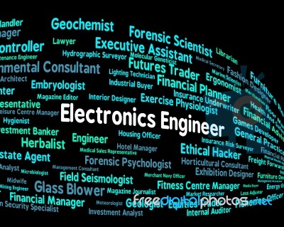 Electronics Engineer Indicates Career Hiring And Mechanic Stock Image