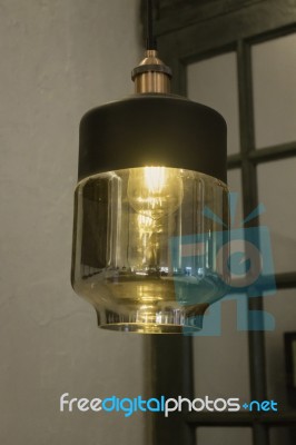 Elegant Copper Hanging Light Lamp Stock Photo