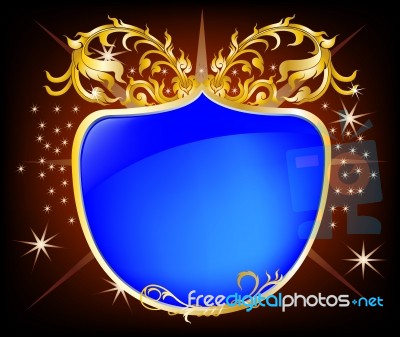 Elegant Shield Blue Background Stock Image