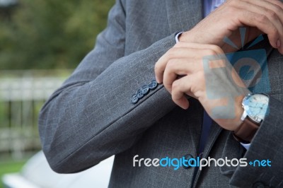 Elegant Young Business Man In Suits Stock Photo