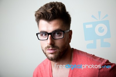 Elegant Young Handsome Man. Studio Fashion Portrait Stock Photo