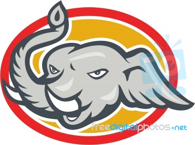 Elephant Head Cartoon Stock Image