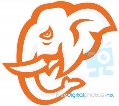 Elephant Head Side Retro Stock Image