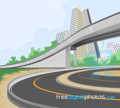 Elevated Road Scene Stock Image