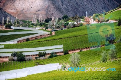 Elqui Valley, Andes Part Of Atacama Desert In The Coquimbo Regio… Stock Photo