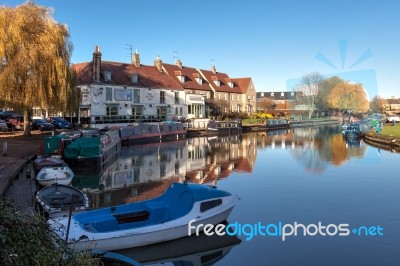 Ely, Cambridgeshire/uk - November 23 : View Along The River Grea… Stock Photo