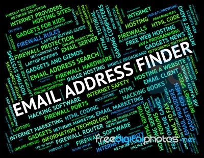 Email Address Finder Means Send Message And Addresses Stock Image