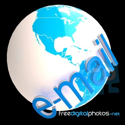 Email At Globe Shows International Communications Stock Image