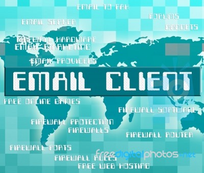 Email Client Means Send Message And Buyers Stock Image