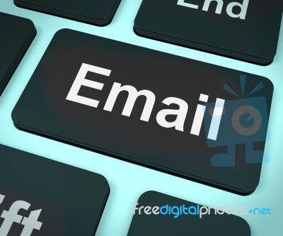 Email Computer For Emailing Or Contacting Stock Image