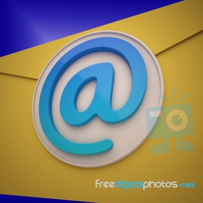 Email Envelope Shows Contact Mailing Online Stock Image