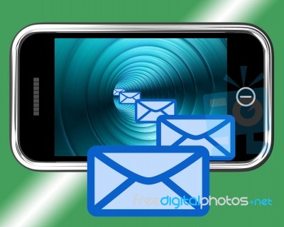 Email Envelopes On Mobile Stock Image