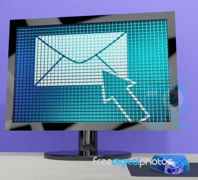 Email envelopes On Screen Stock Image