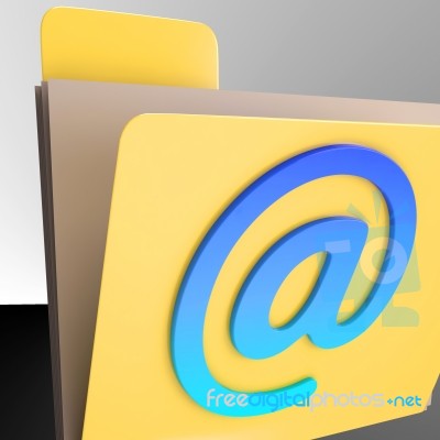 Email Folder Shows Online Mailing Inbox File Stock Image