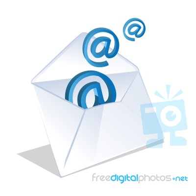 Email Icon From Opened Envelope Stock Image