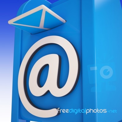 Email On Email Box Showing Delivered Mails Stock Image