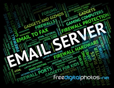 Email Server Indicating Computer Servers And Correspondence Stock Image