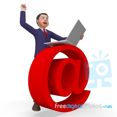 Email Sign Indicates Business Man And Biz Stock Image