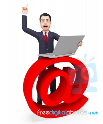 Email Sign Shows Send Message And Biz Stock Image