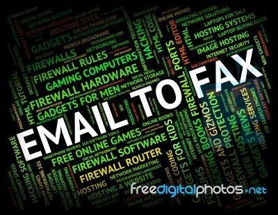 Email To Fax Shows Send Message And Communication Stock Image