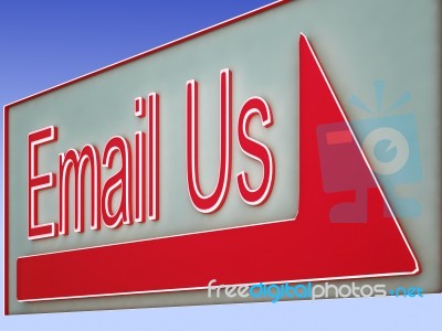 Email Us Button Shows Online Assistance Stock Image