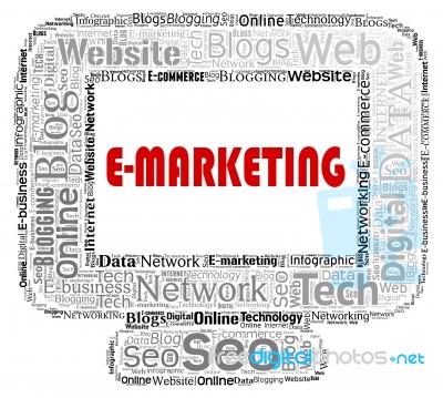 Emarketing Computer Indicates Web Site And Websites Stock Image