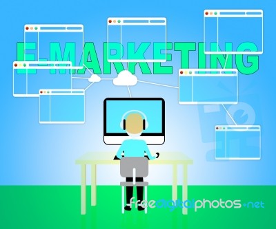 Emarketing Online Represents Web Site And E-marketing Stock Image