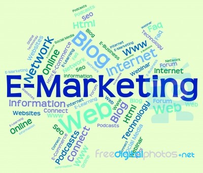 Emarketing Word Indicates World Wide Web And Internet Stock Image