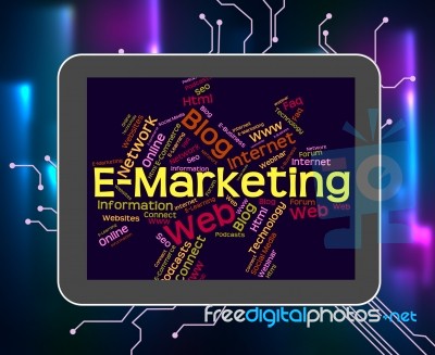 Emarketing Word Indicates World Wide Web And Internet Stock Image