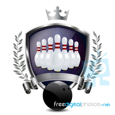 Emblem Of  Bowling Sport Stock Image