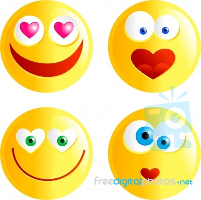 Emoticon Love Stock Image