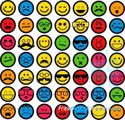 Emoticon Set Stock Image